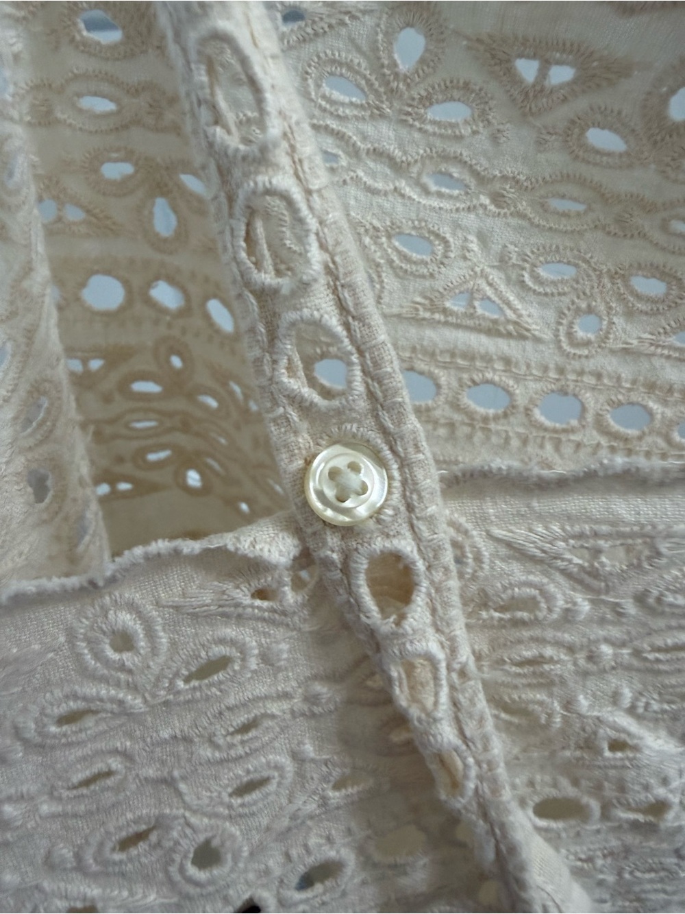 THE GREAT. Cream Eyelet Lace Tank & Skirt Set - Picture 3 of 7